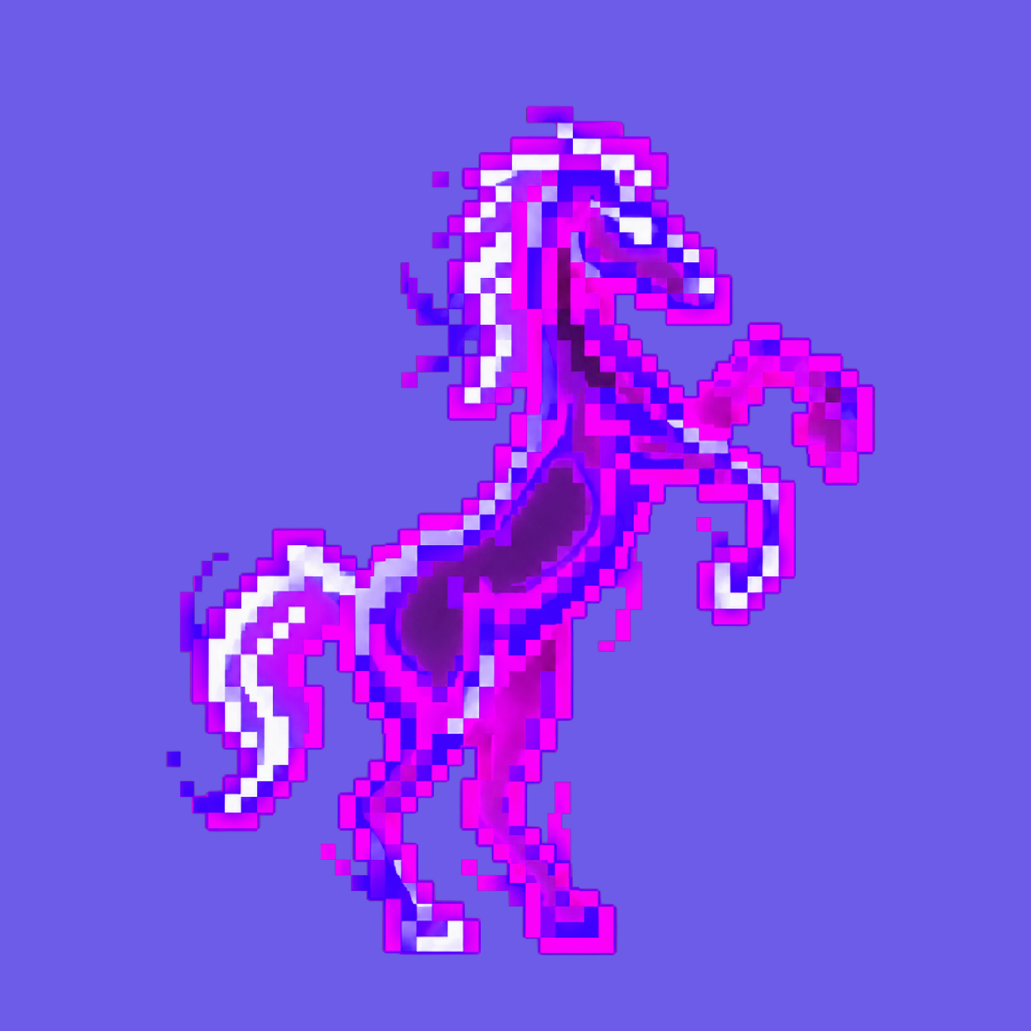 Purple pixel horse NFT
