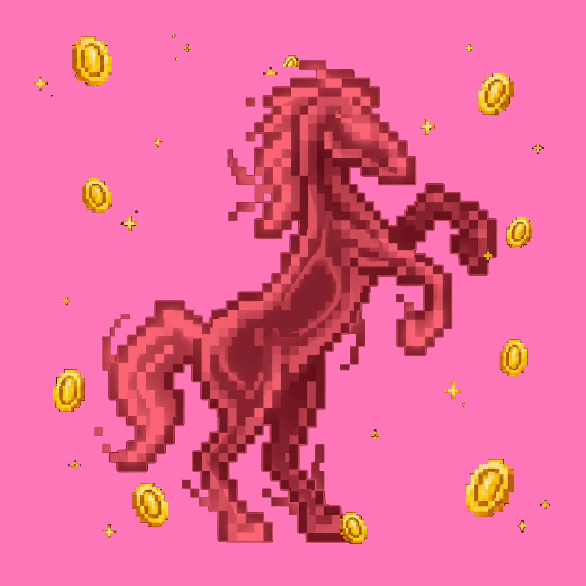 Pink pixel horse NFT